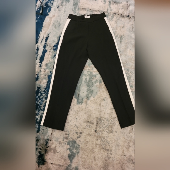 Wilfred White Stripe Conan Terado Size 00 Black Tapered Pants - Picture 2 of 4